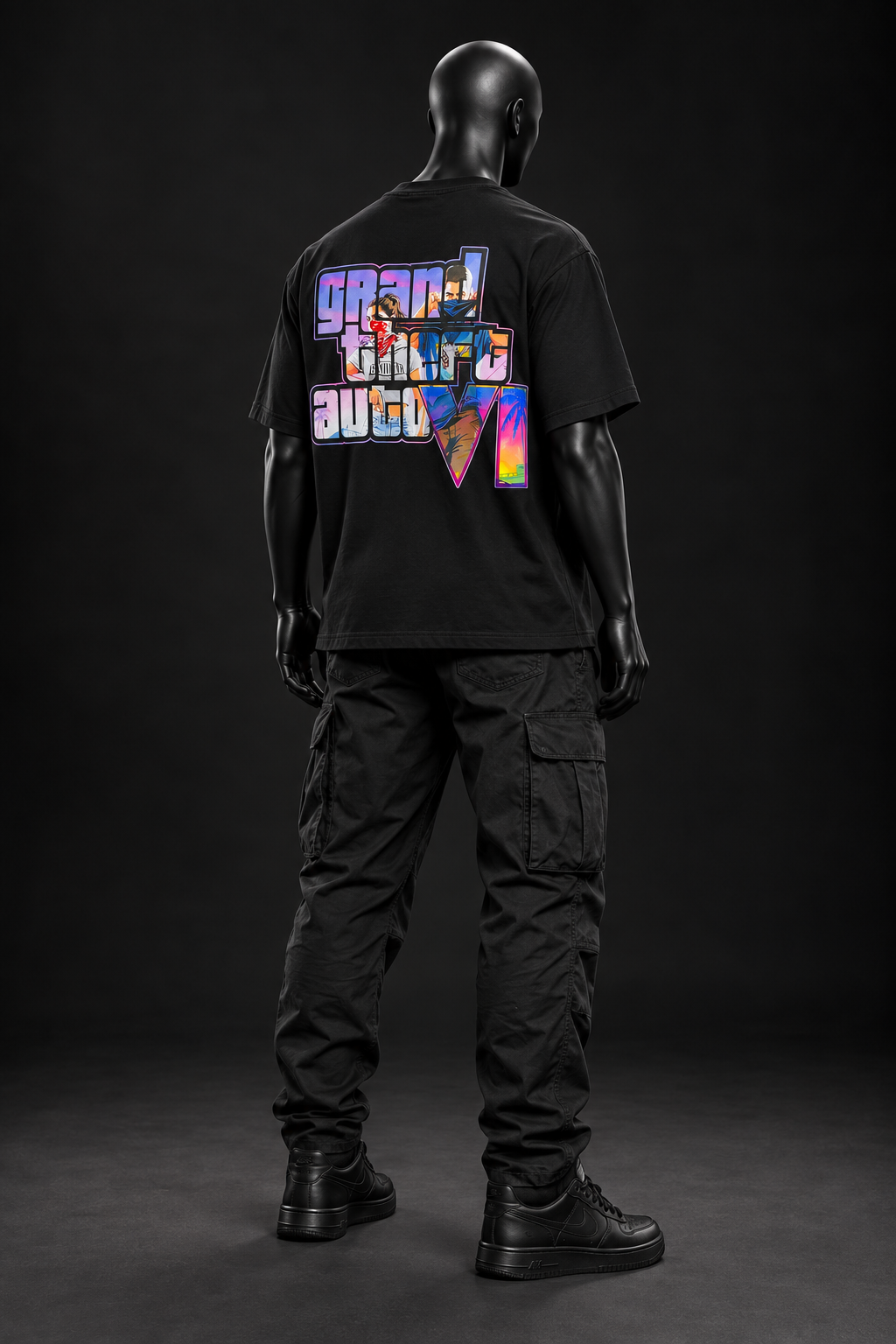 Neon Vice Oversized Tee – Black