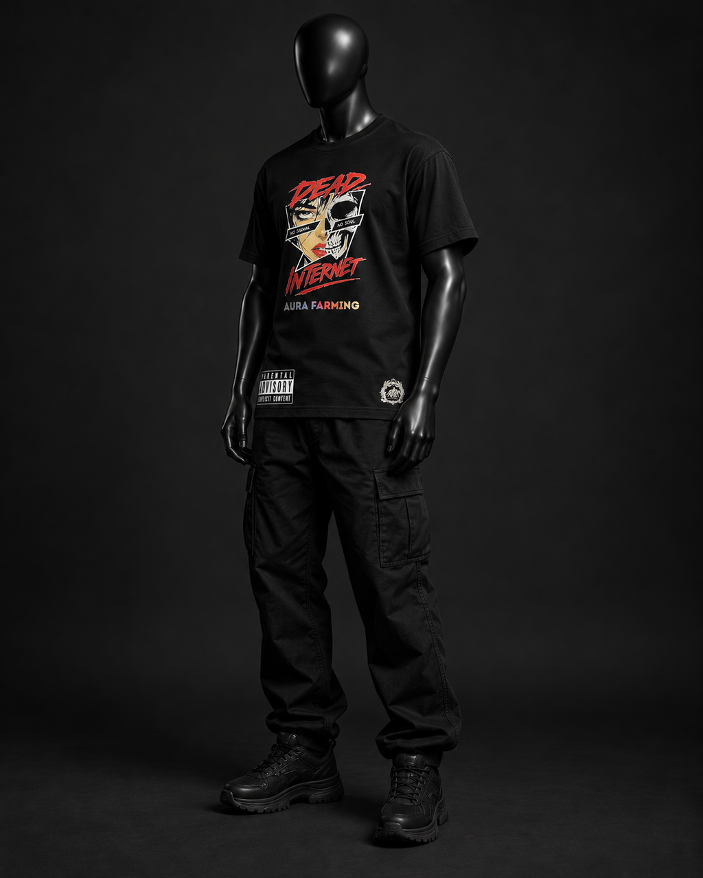 Dead Internet Oversized Tee – Black
