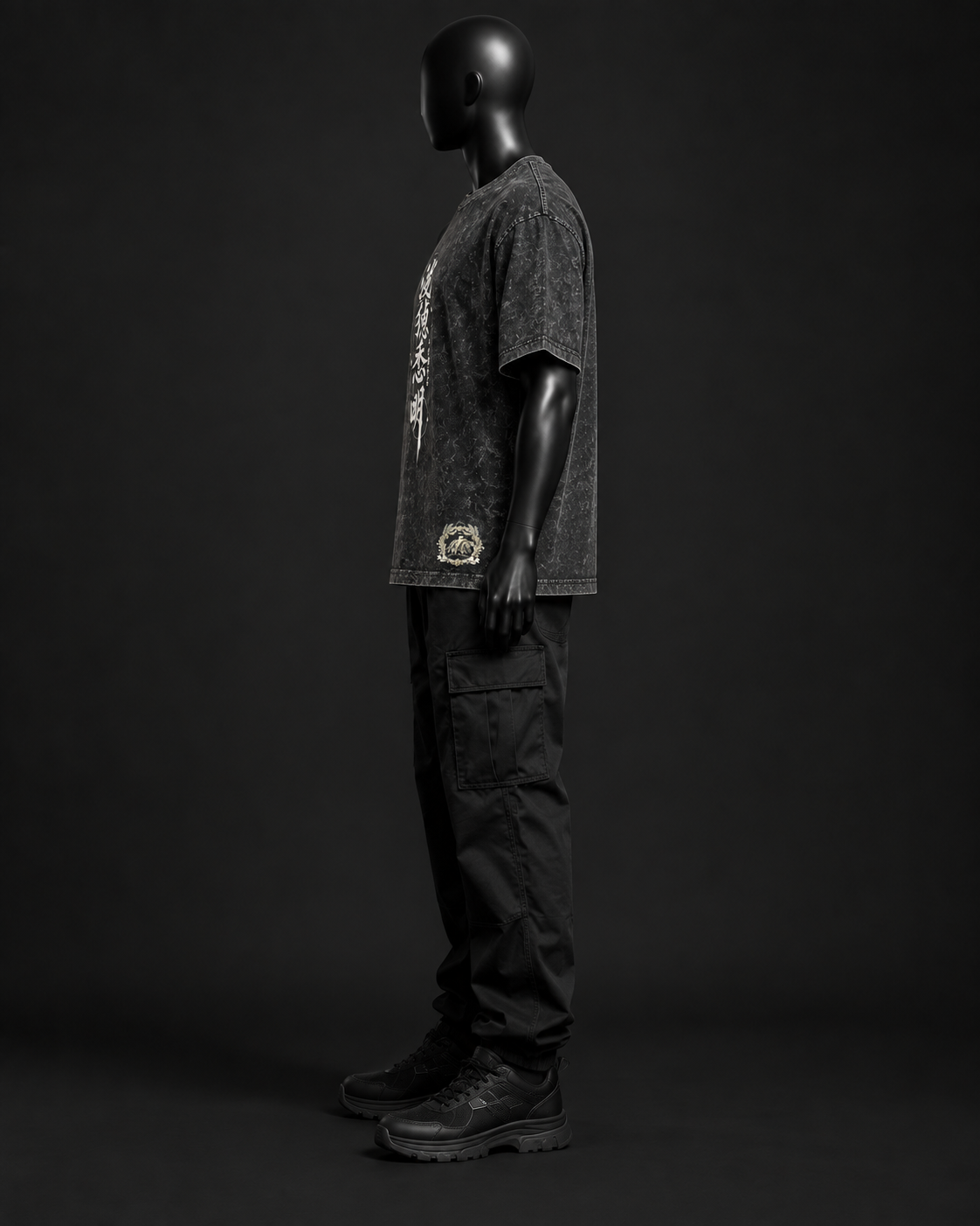 Fox Spirit Acid Wash Tee – Black