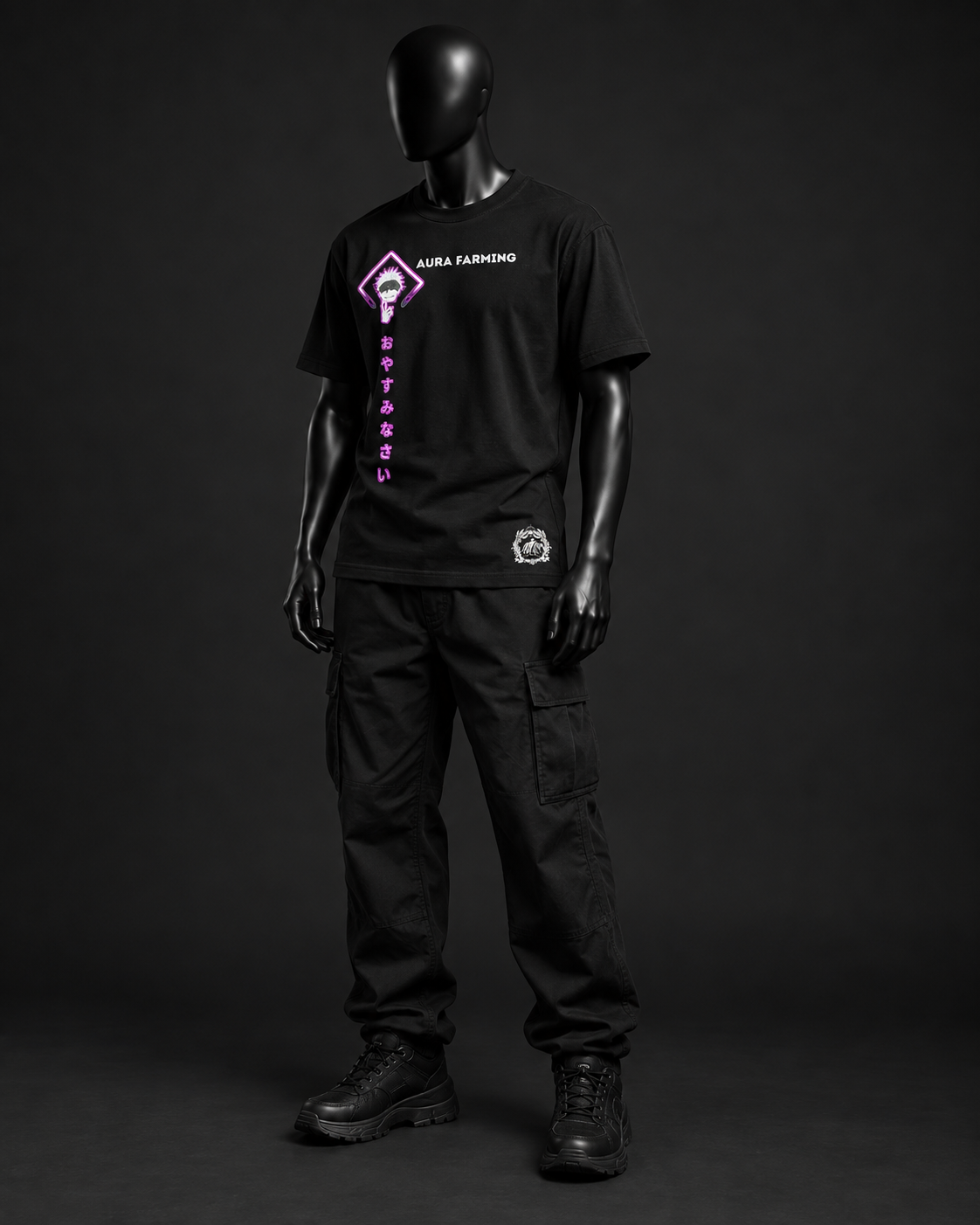 Midnight Satoru Oversized Tee – Black