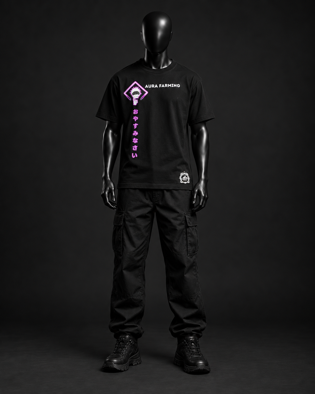 Midnight Satoru Oversized Tee – Black