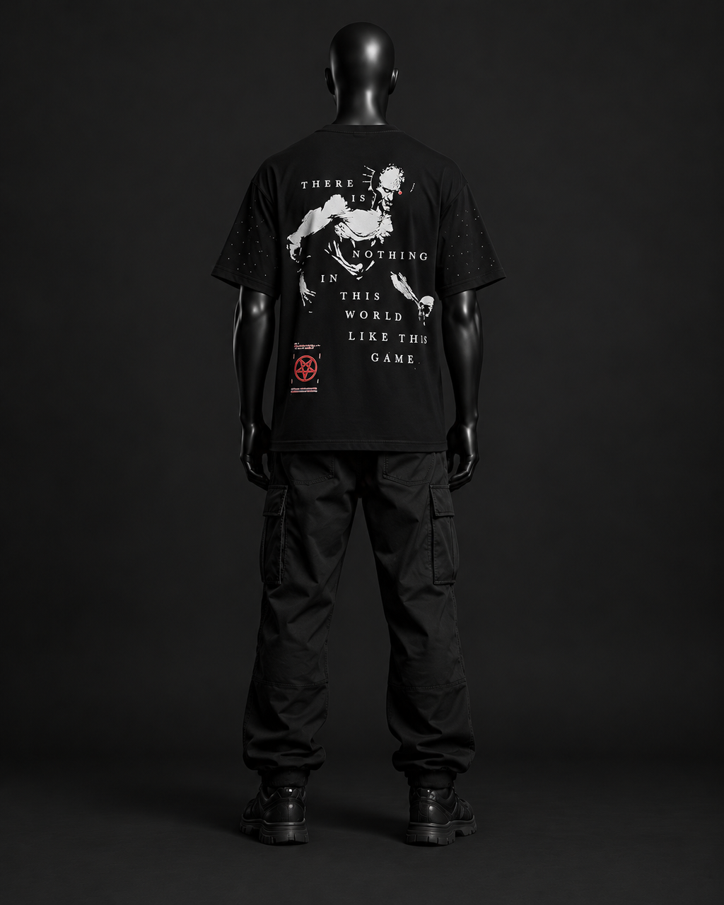 Demon Angel Oversized Tee – Black