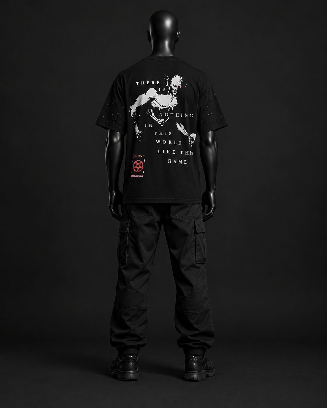 Demon Angel Oversized Tee – Black