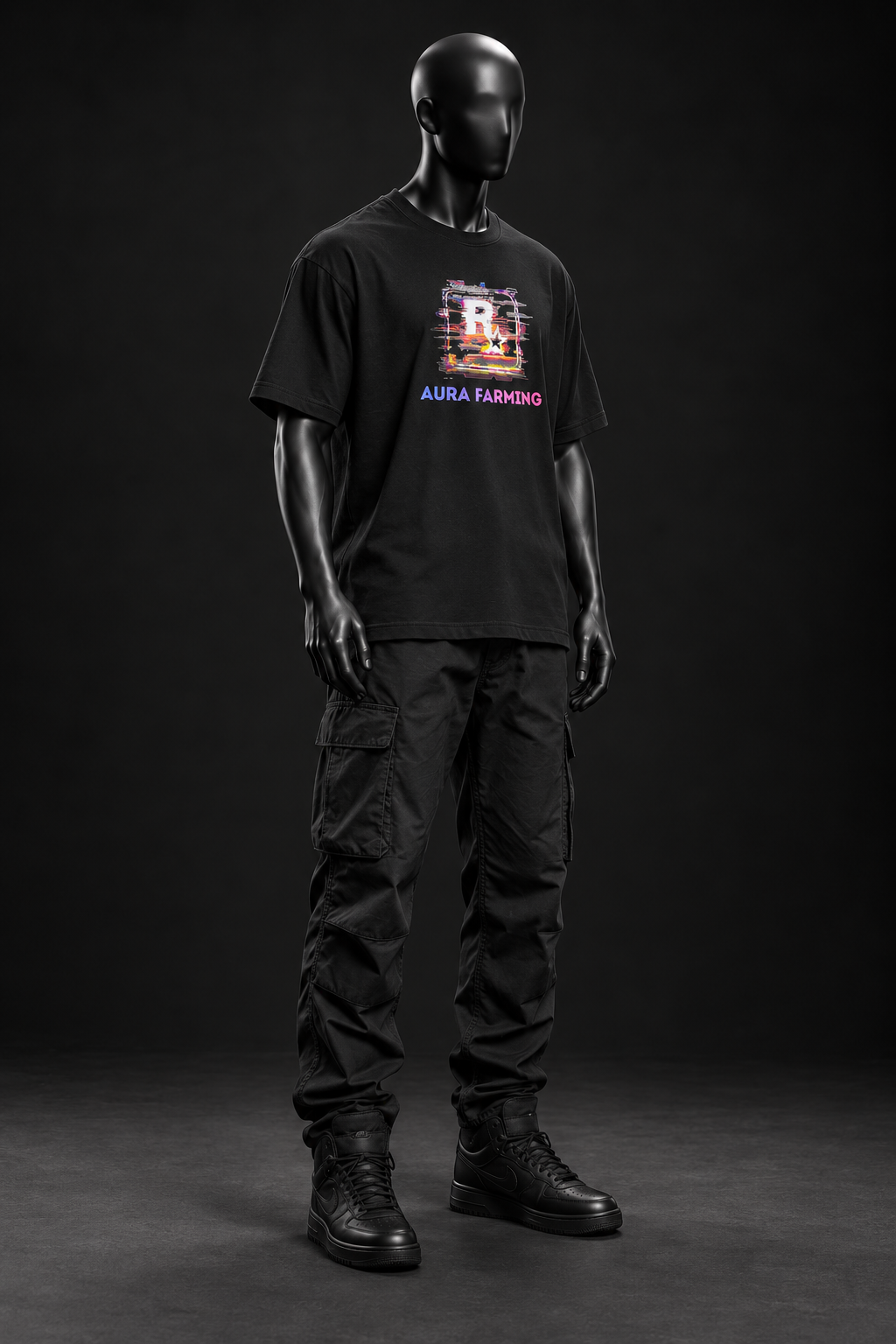 Neon Vice Oversized Tee – Black