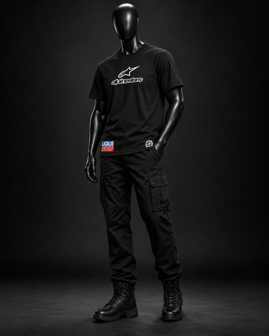Track Division Oversized Tee – Black