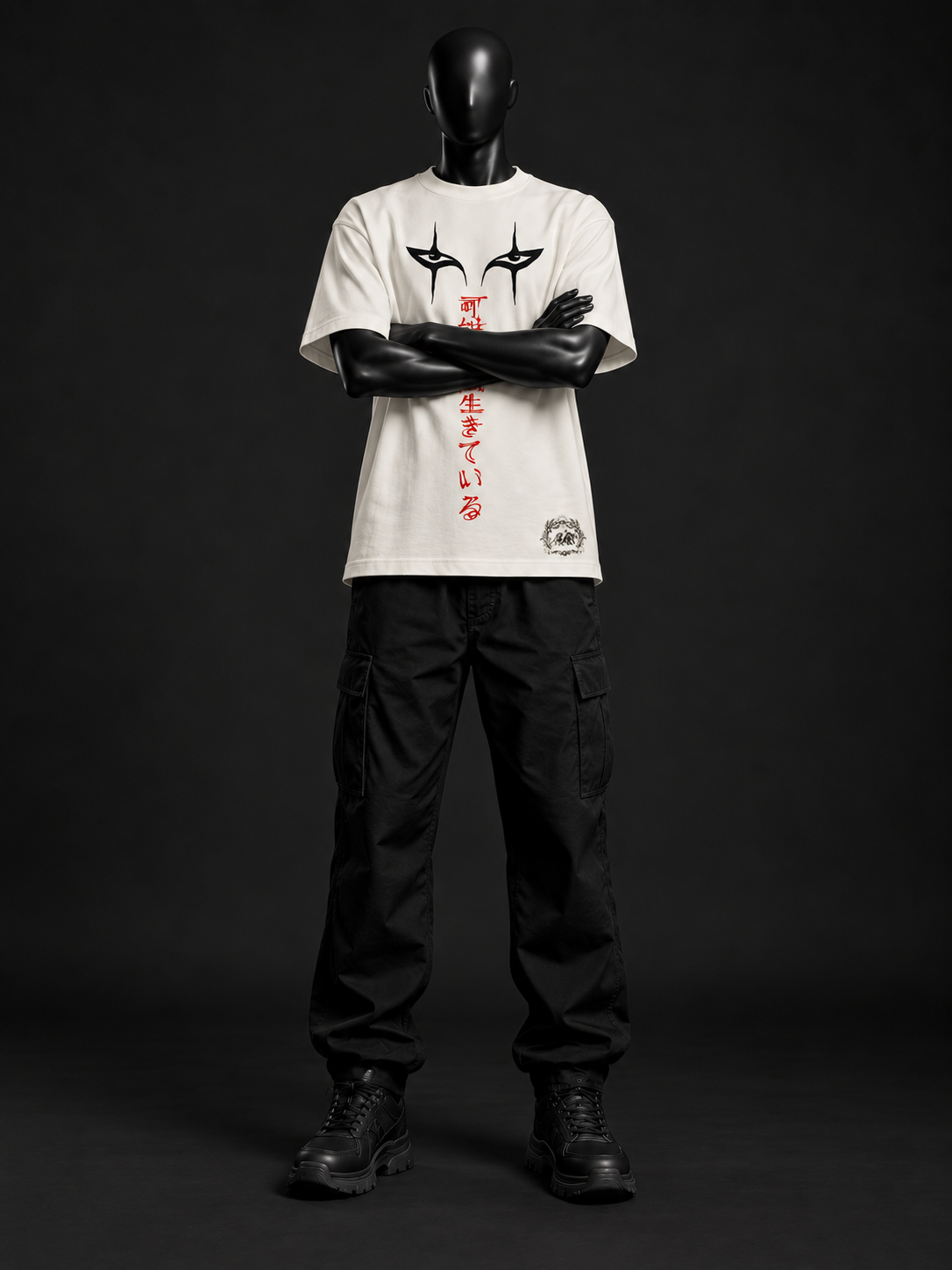 Infernal Gaze Oversized Tee – Bone