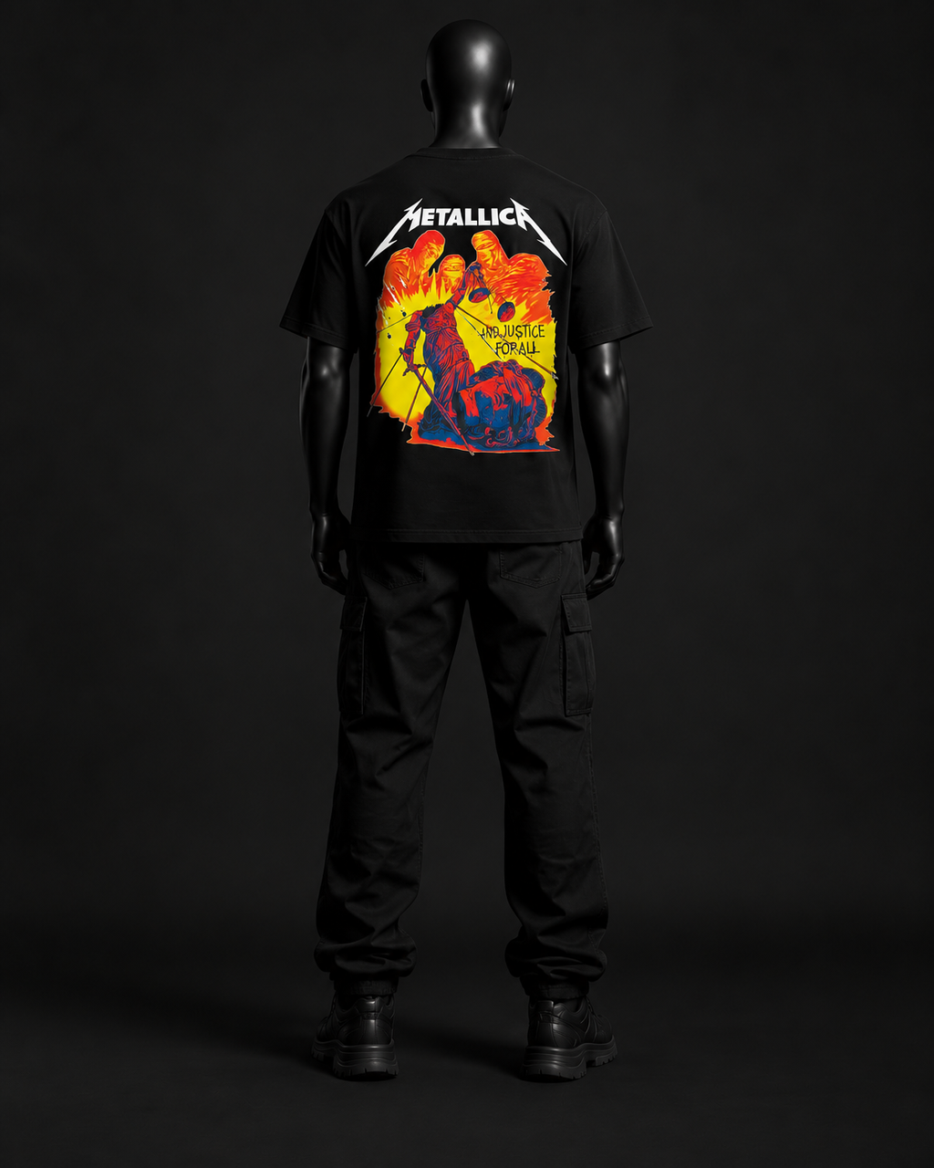 Justice Flame Tee – Black