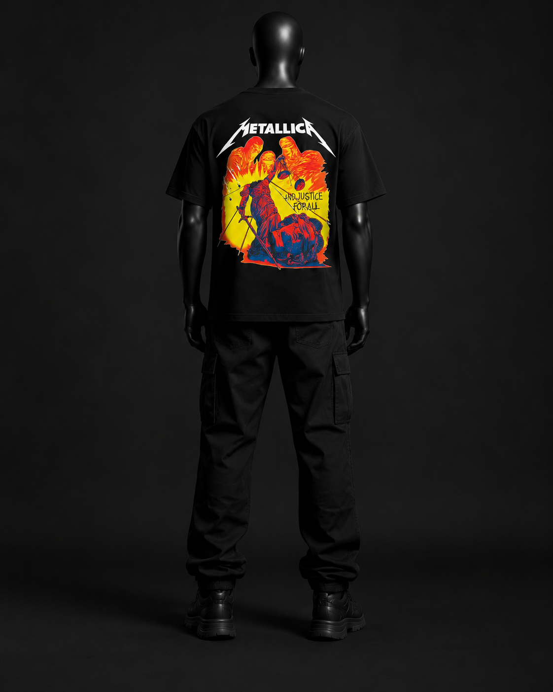 Justice Flame Tee – Black