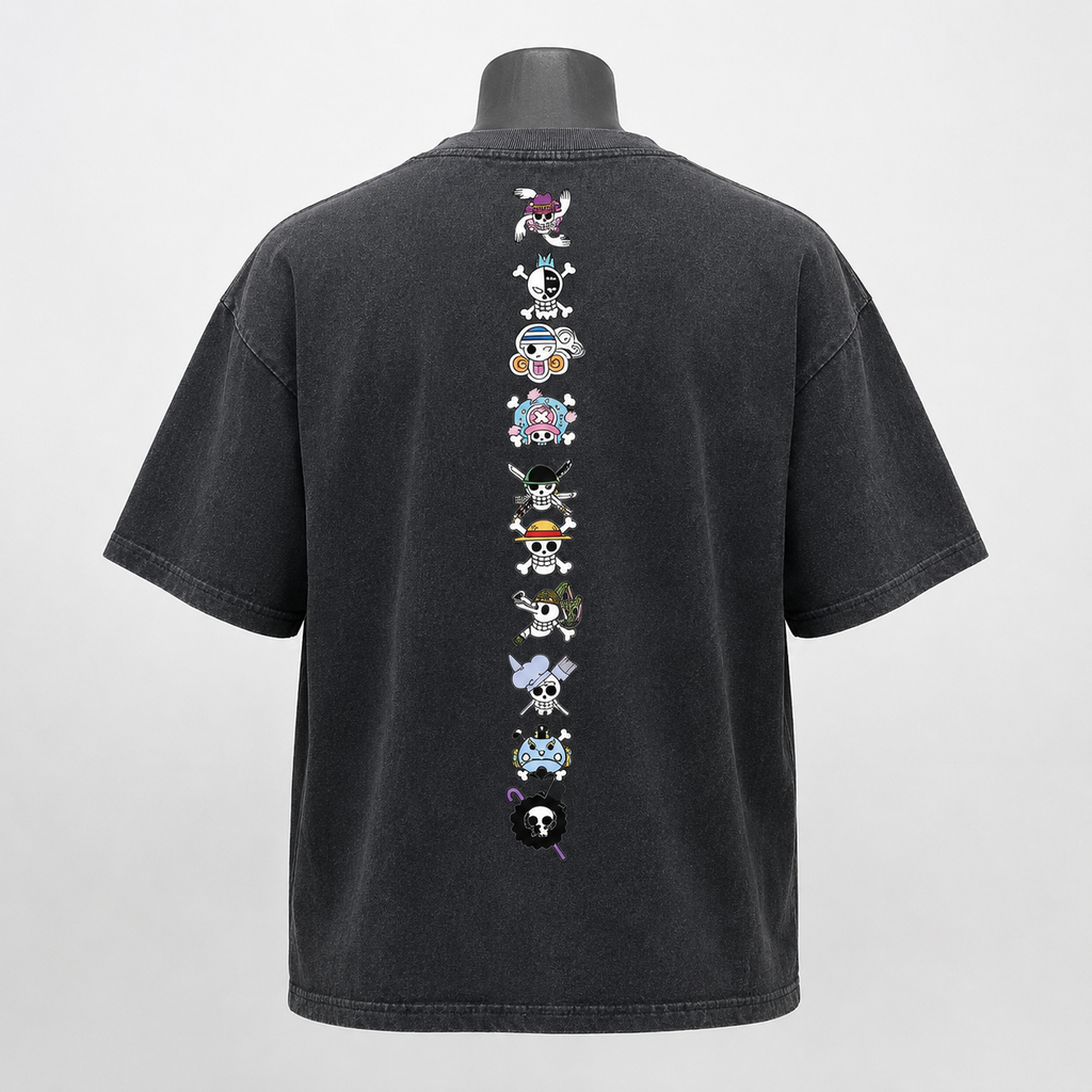 PIRATE CODE Oversized Tee — Washed Black