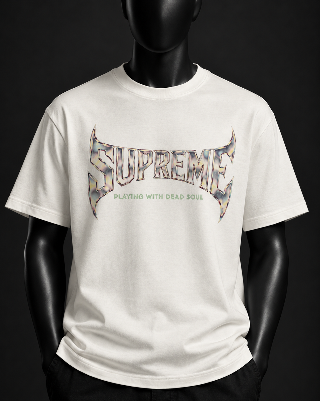 Chrome Soul Poster Tee – Off White