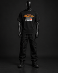 Orange Line Oversized Tee – Black