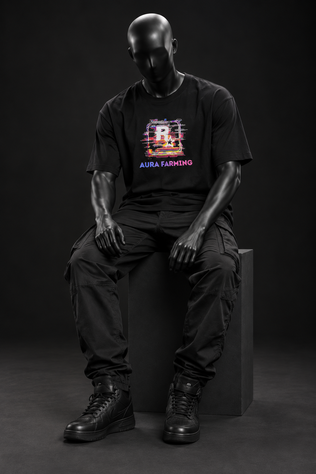 Neon Vice Oversized Tee – Black