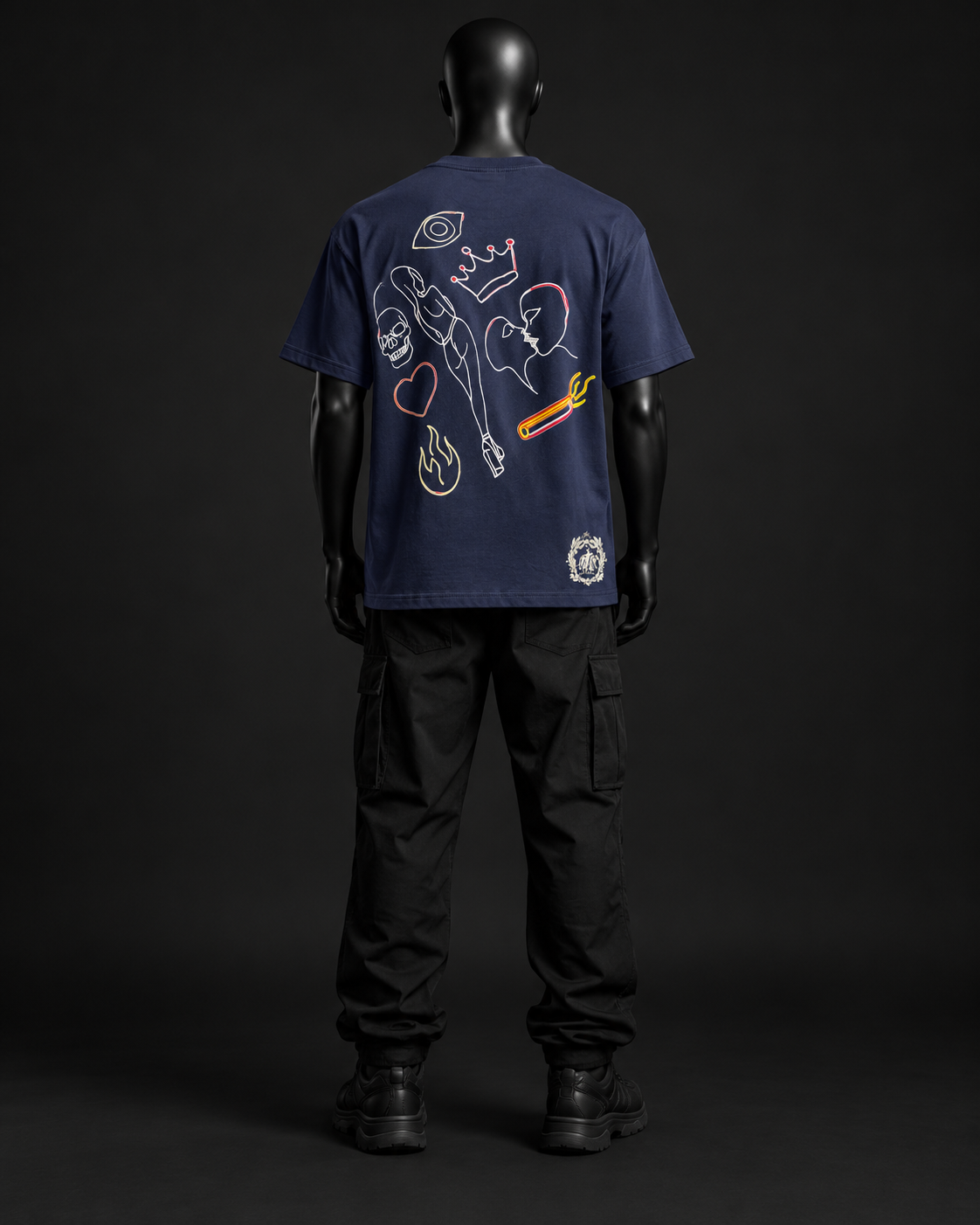 After Hours Oversized Tee – Midnight Navy