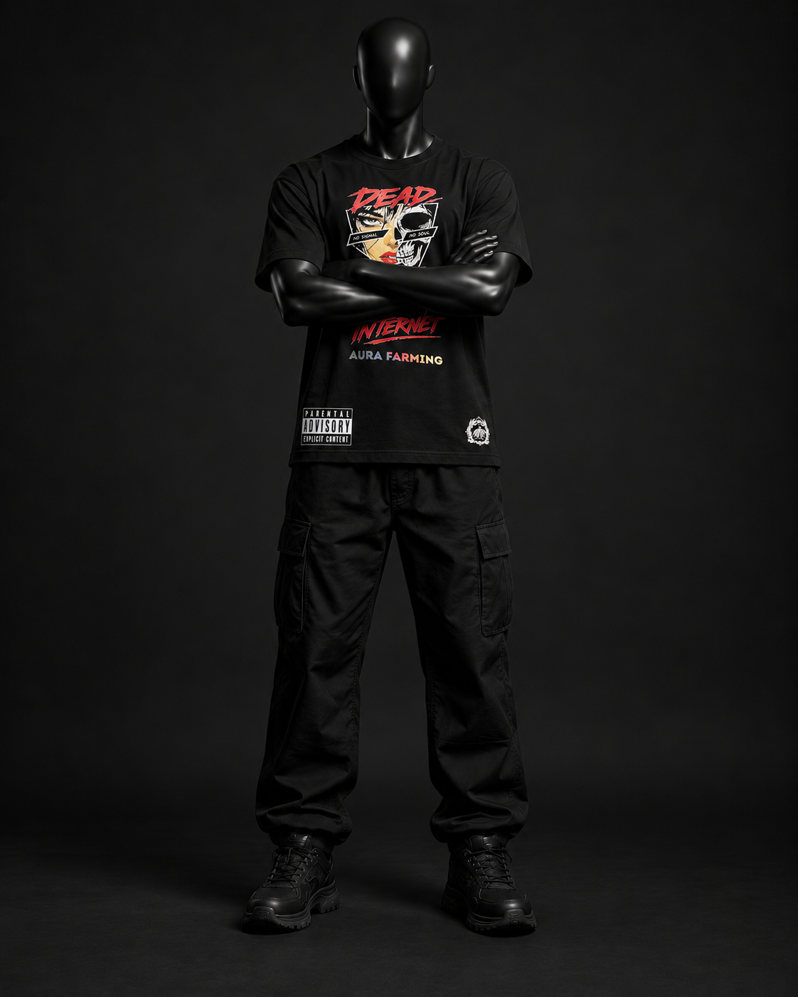 Dead Internet Oversized Tee – Black
