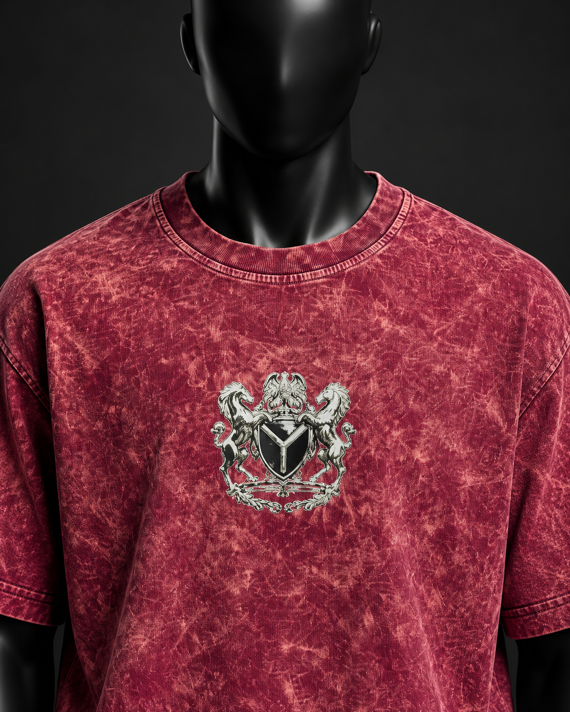 Rich Gang Acid Wash Tee – Crimson