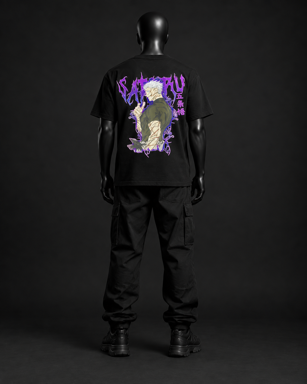 Midnight Satoru Oversized Tee – Black