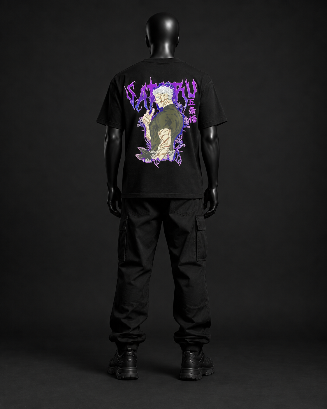 Midnight Satoru Oversized Tee – Black