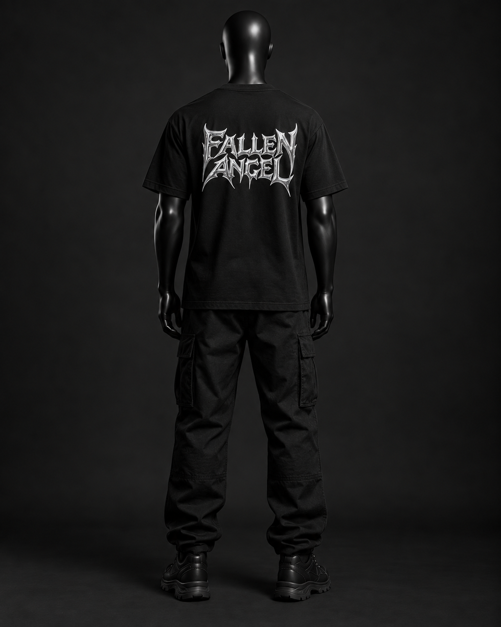 Fallen Angel Oversized Tee – Black