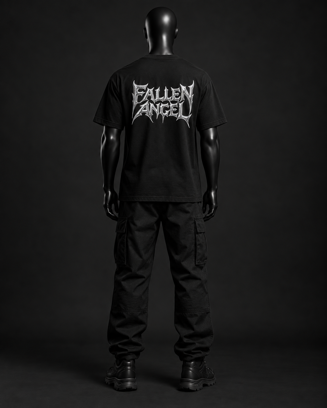 Fallen Angel Oversized Tee – Black