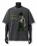 GREEN GAZE Oversized Tee — Washed Black