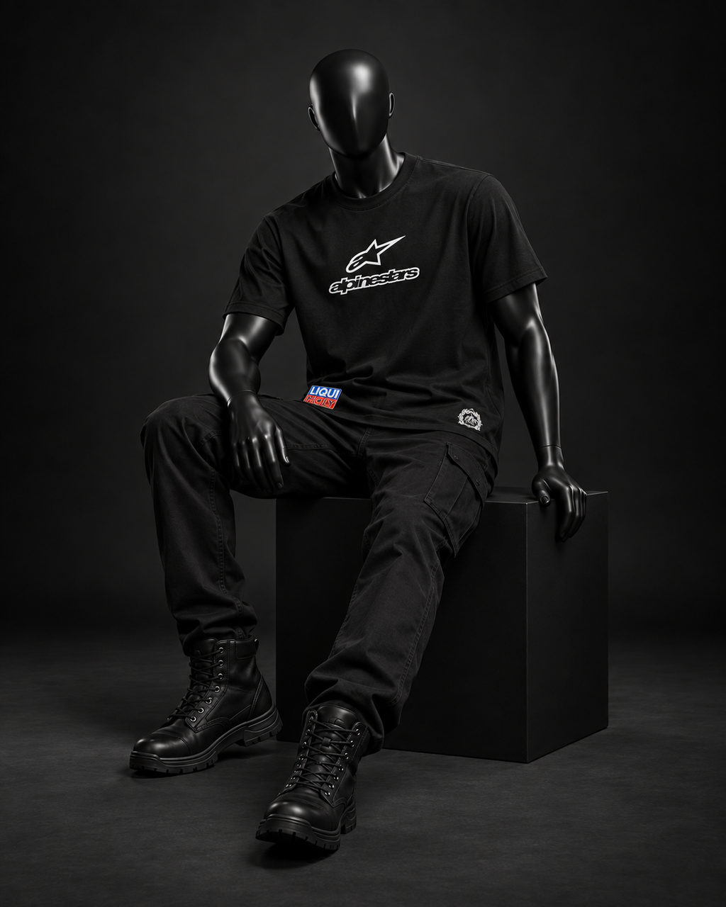 Track Division Oversized Tee – Black