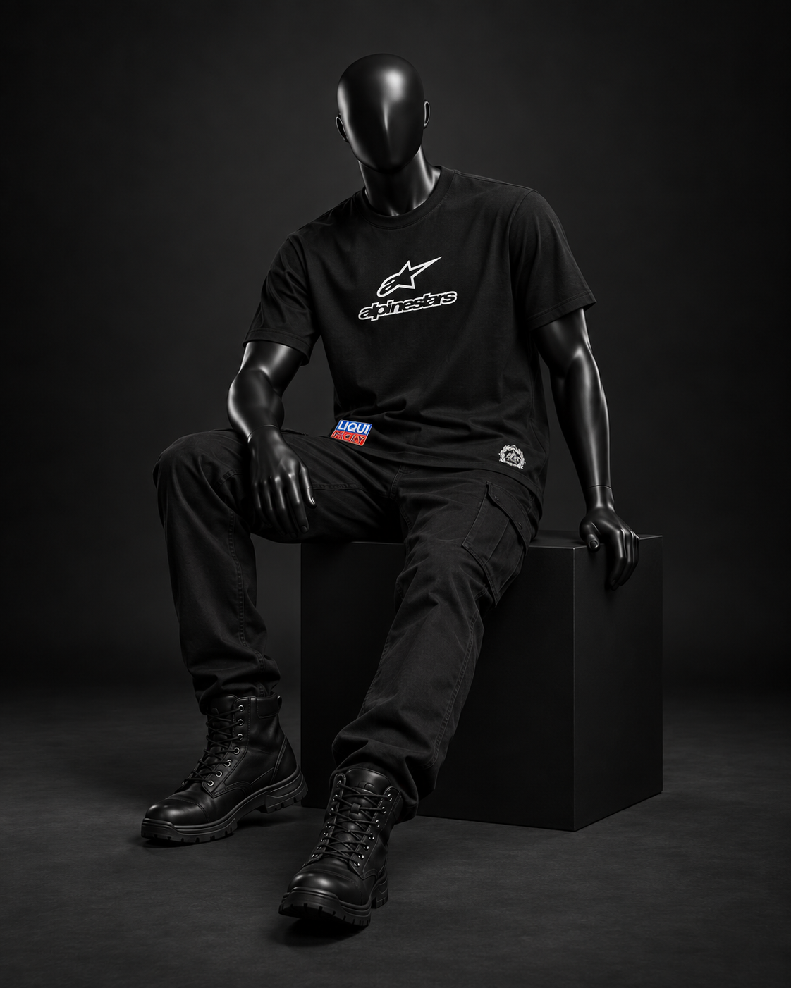 Track Division Oversized Tee – Black