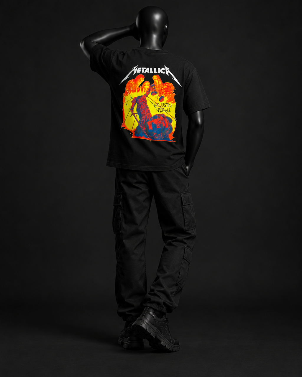 Justice Flame Tee – Black