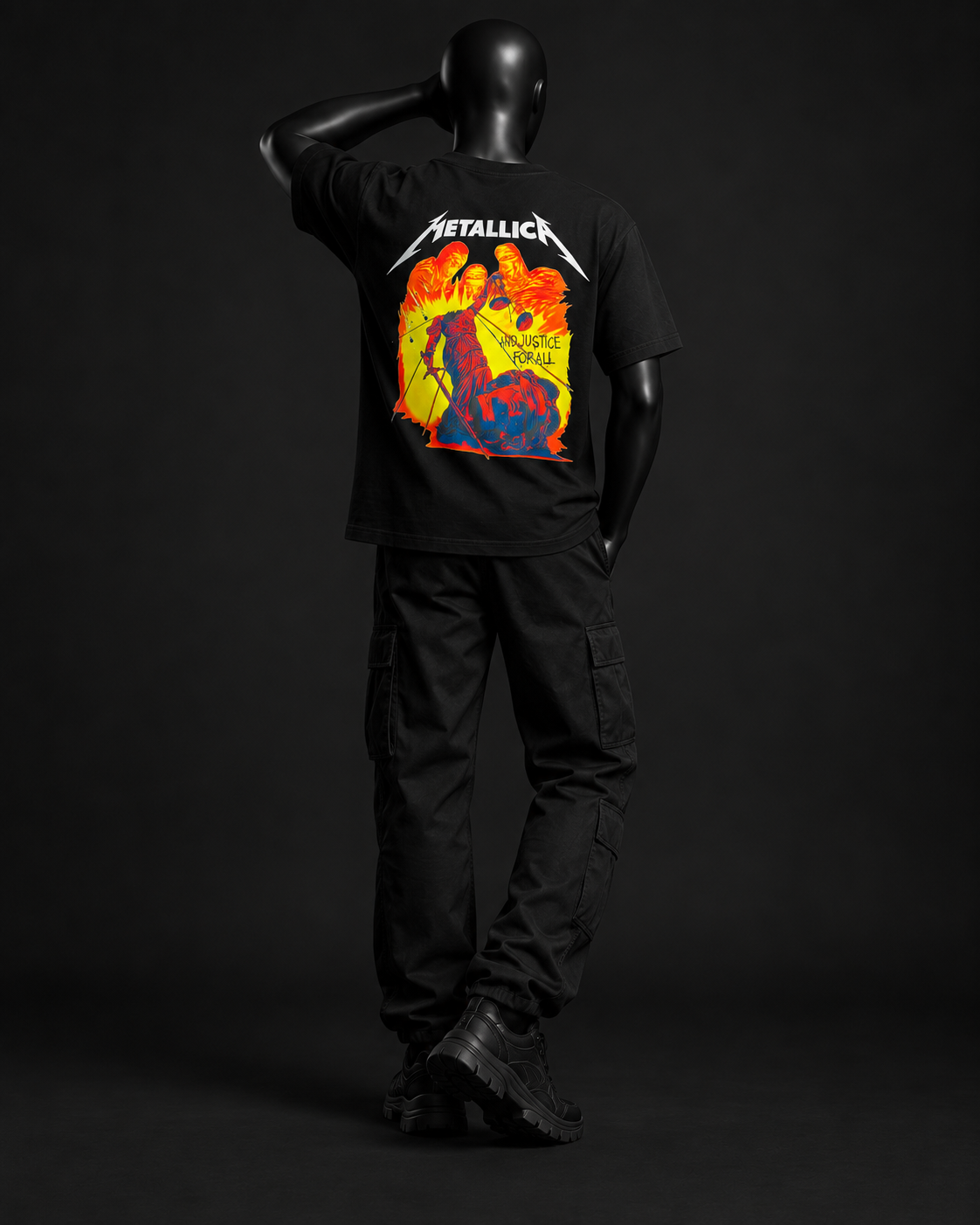 Justice Flame Tee – Black