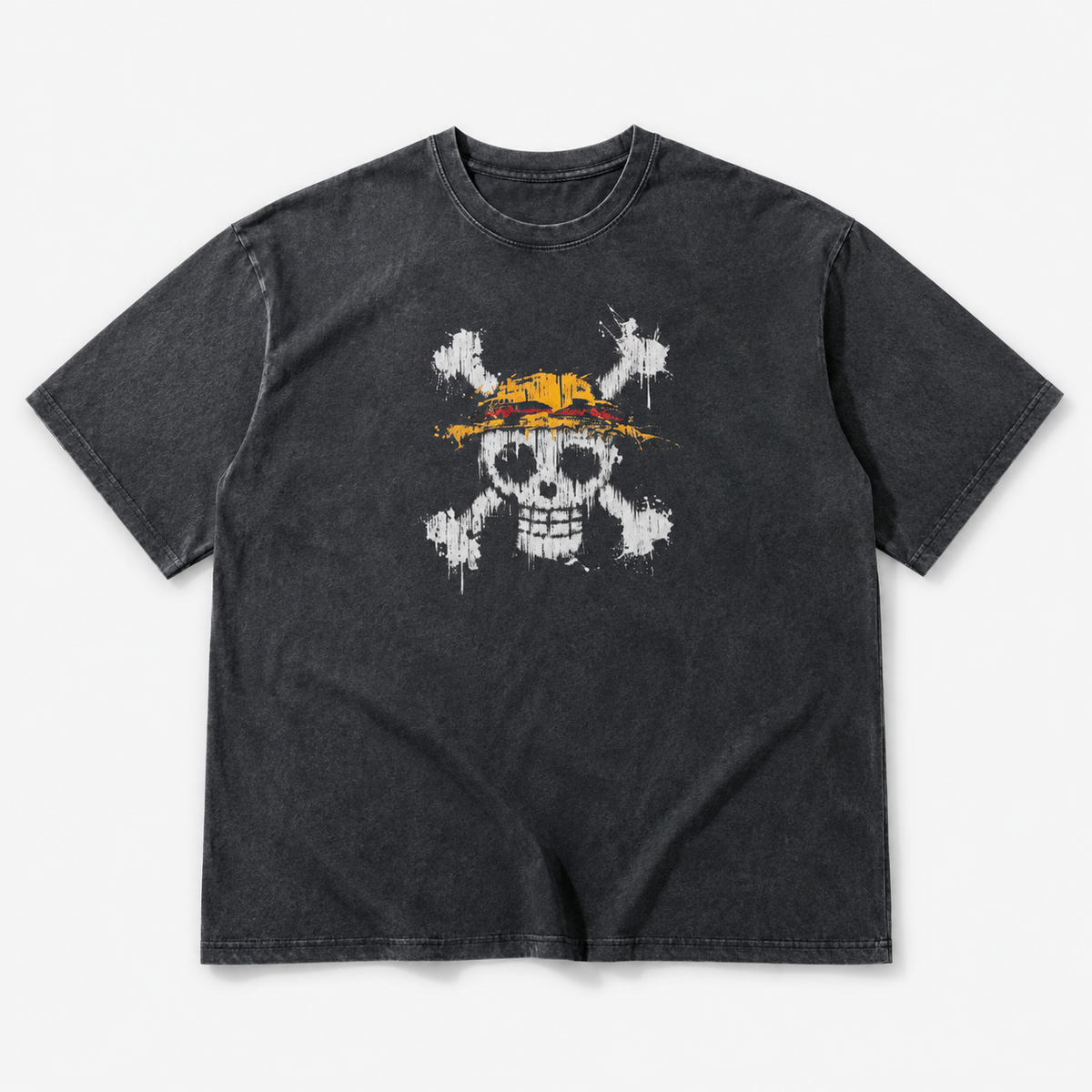 PIRATE CODE Oversized Tee — Washed Black