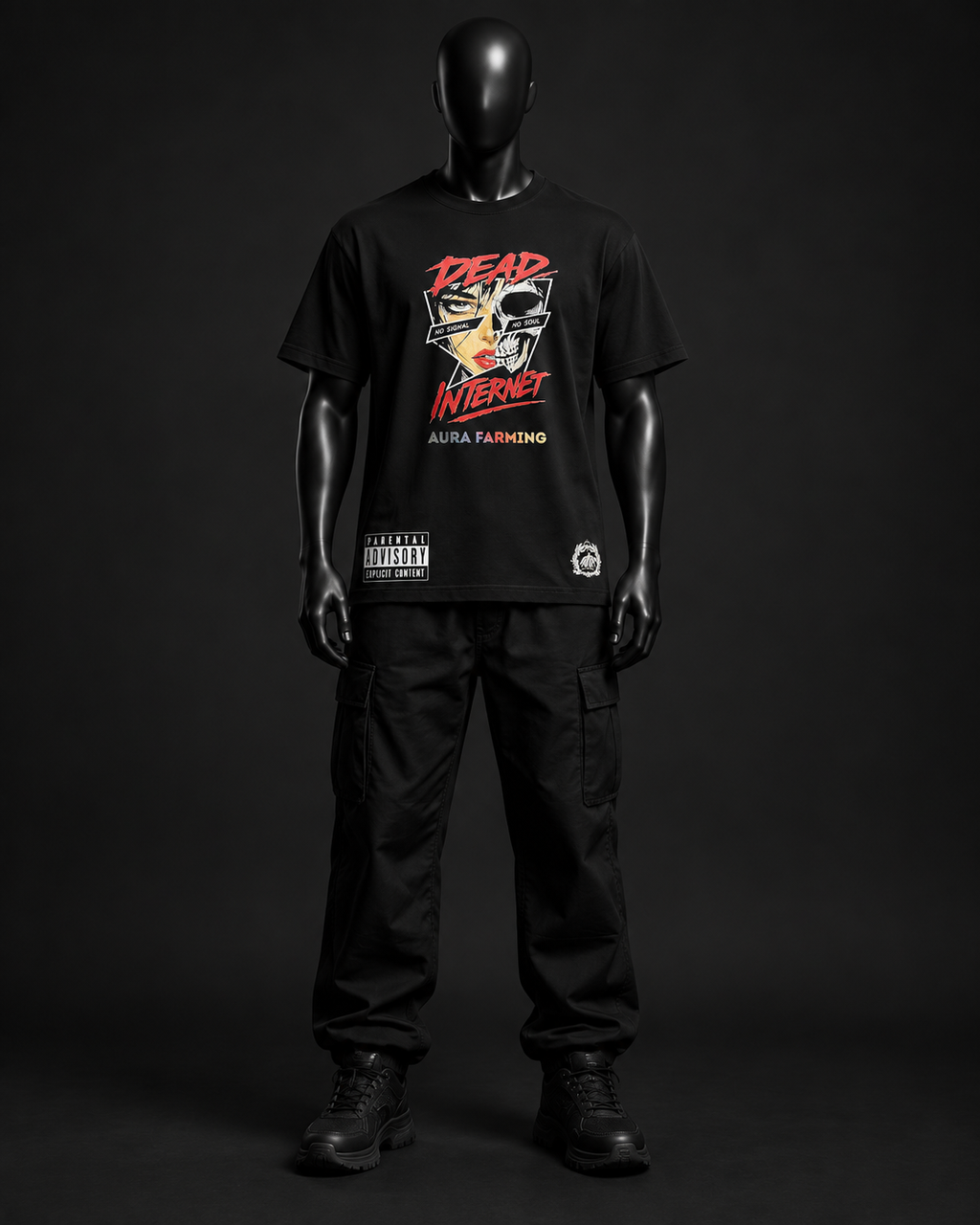 Dead Internet Oversized Tee – Black