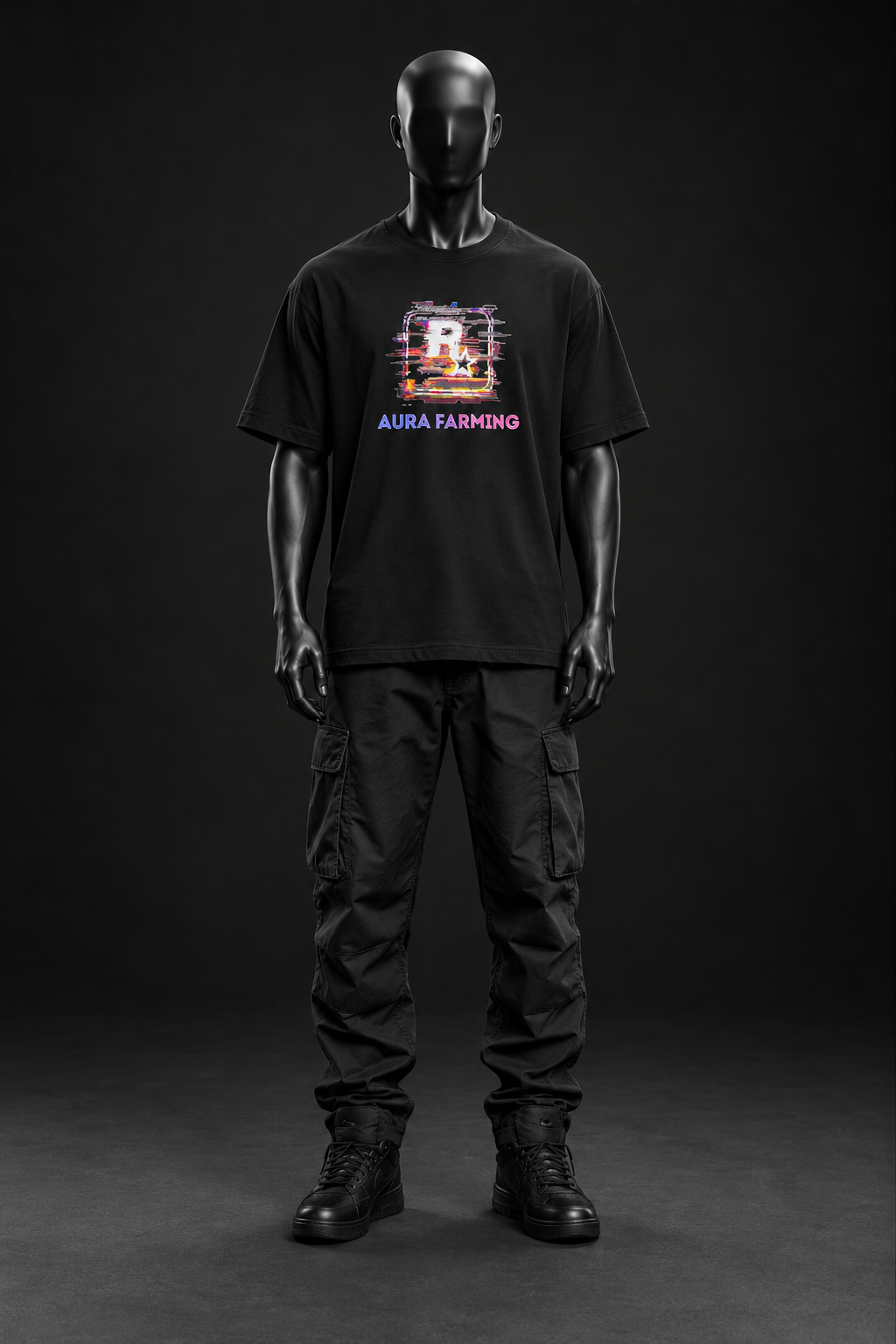 Neon Vice Oversized Tee – Black