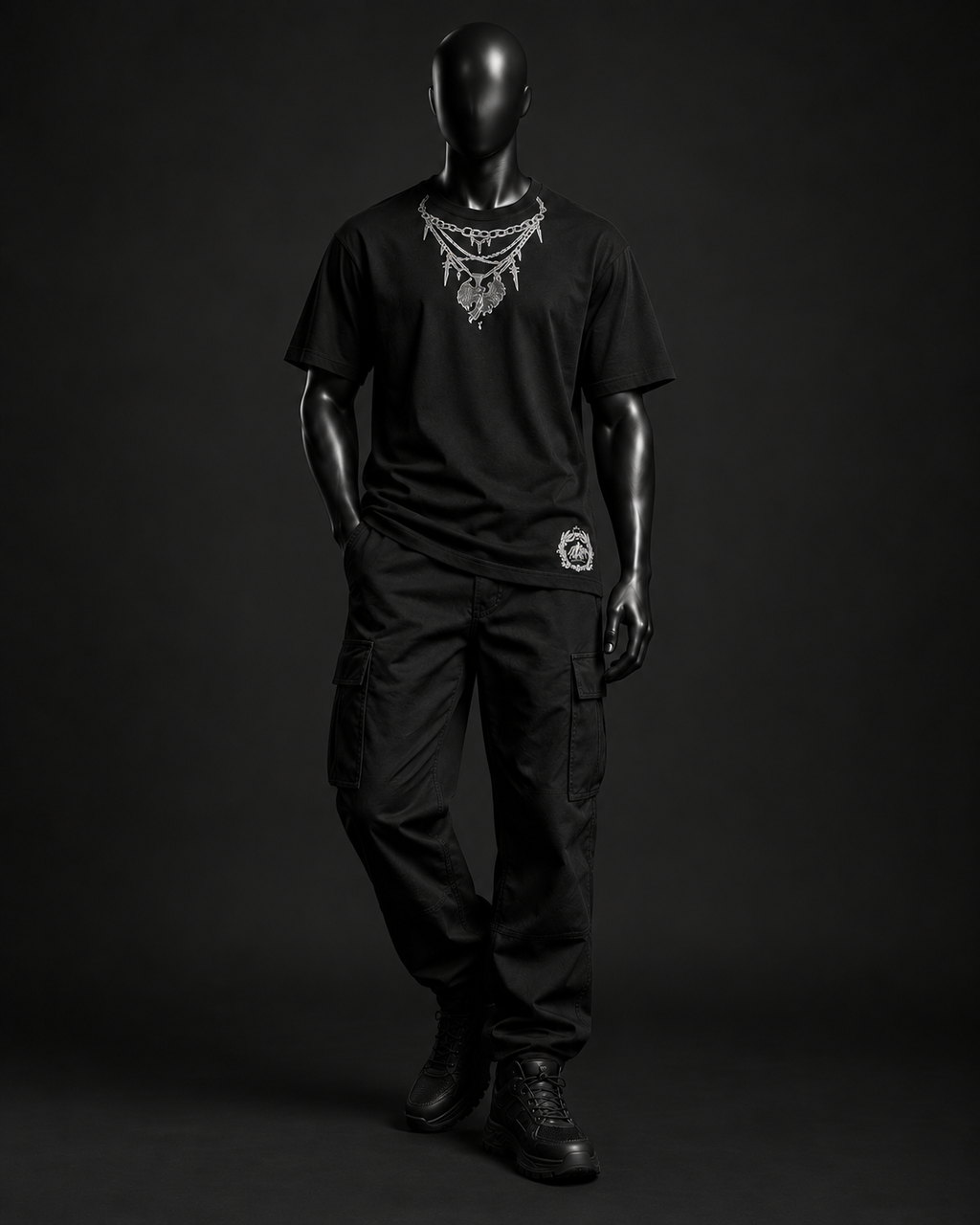 Fallen Angel Oversized Tee – Black