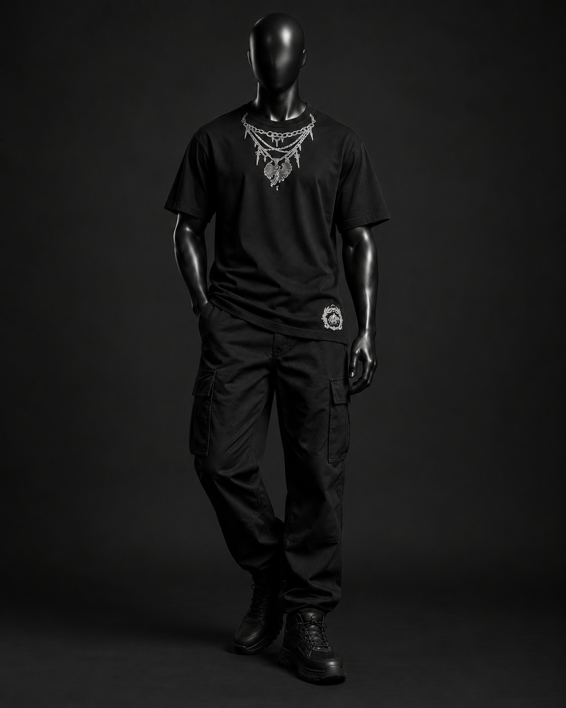 Fallen Angel Oversized Tee – Black