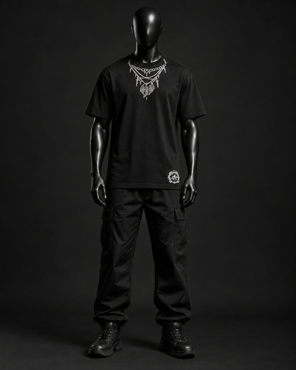 Fallen Angel Oversized Tee – Black