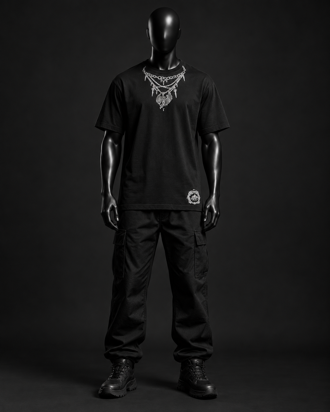 Fallen Angel Oversized Tee – Black