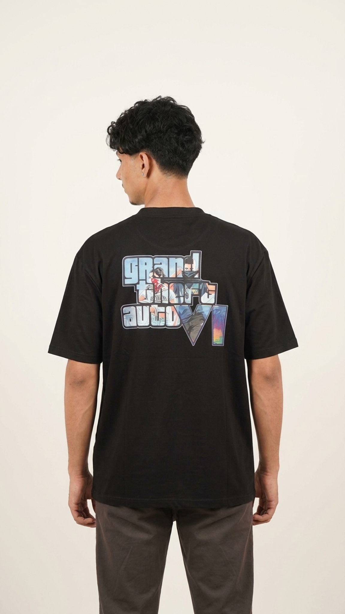 (GTA 6)Neon Vice Oversized Tee – Black