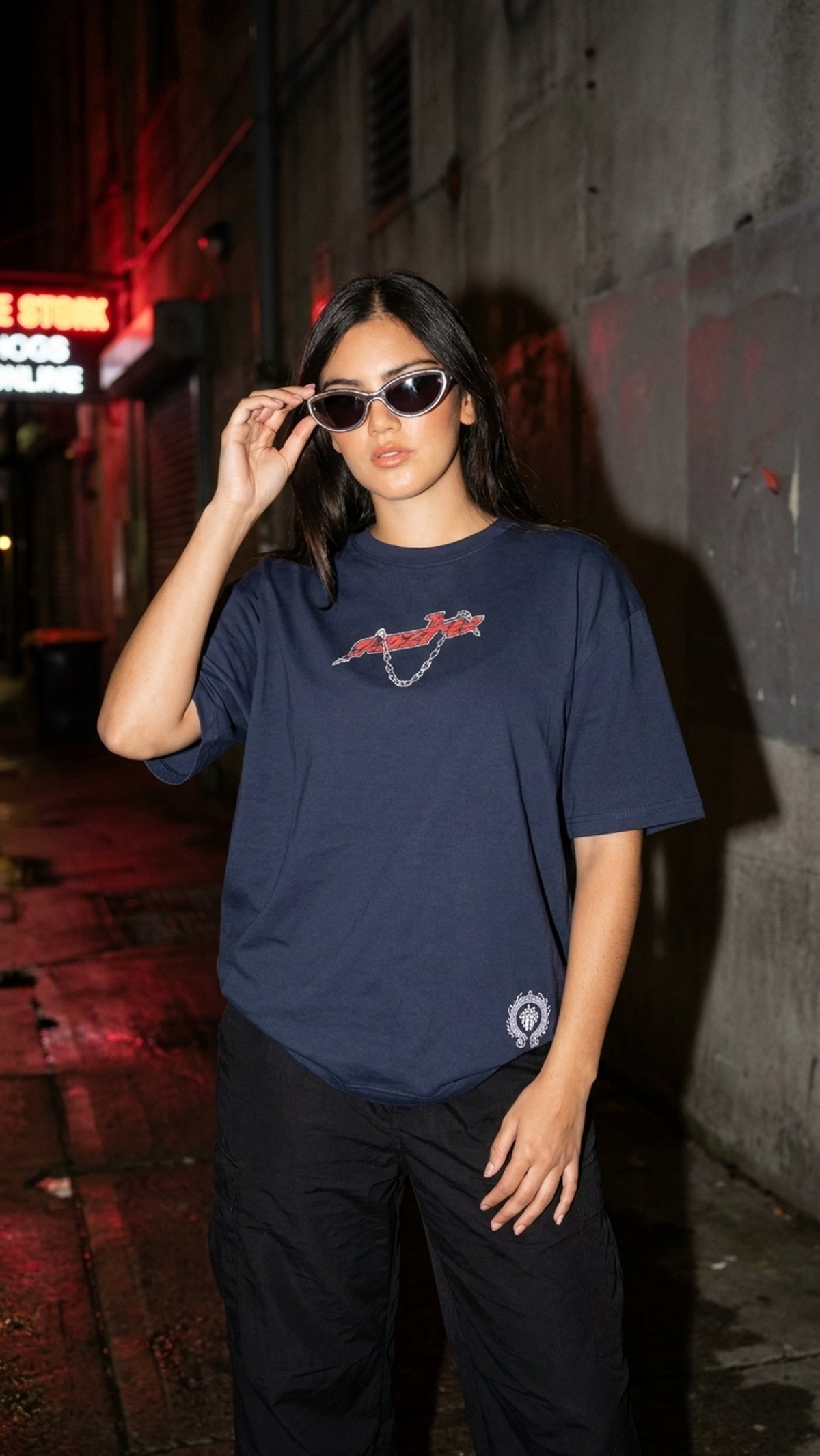 After Hours Oversized Tee – Midnight Navy